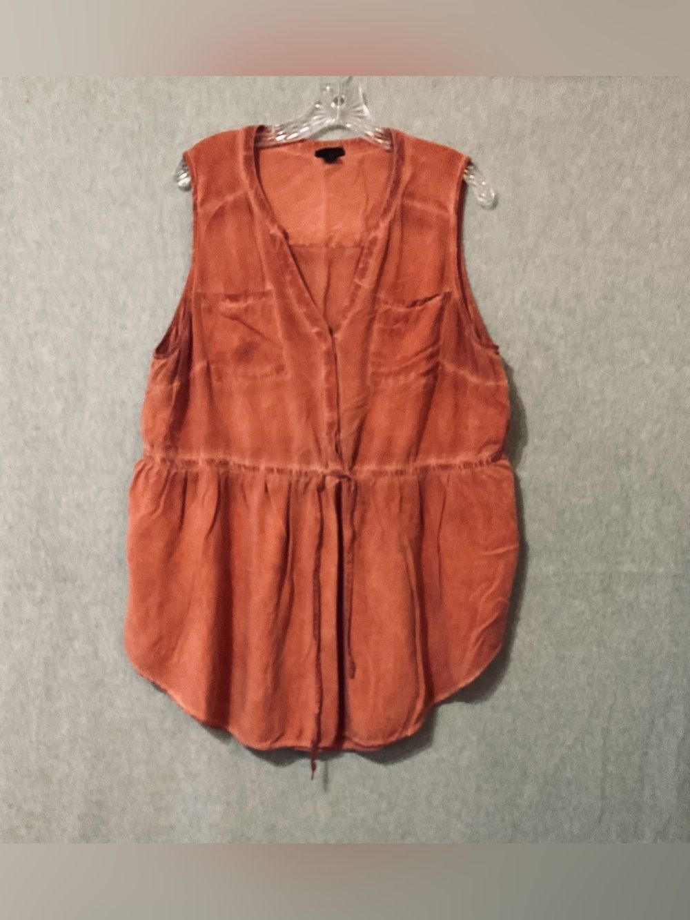 torrid Rust Orange Sleeveless V-Neck  Blouse Sz 1